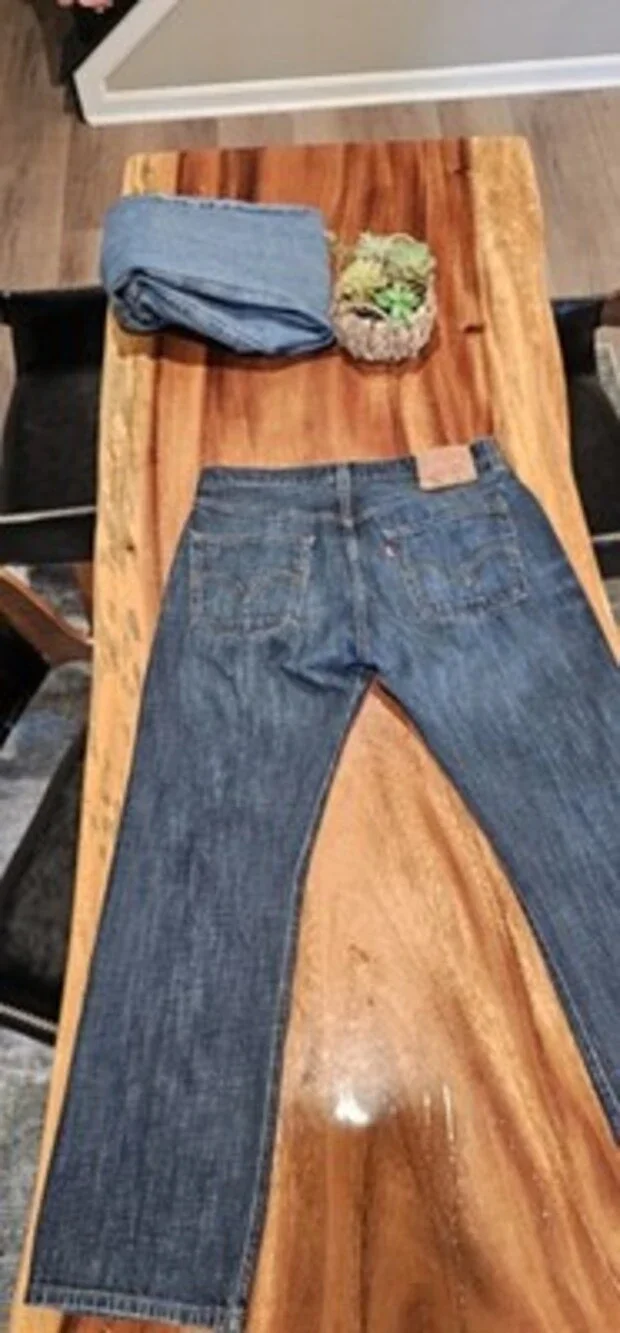 Levi's Men's 501 Series Blue Denim Straight Leg Button Fly Jeans 5-Pocket